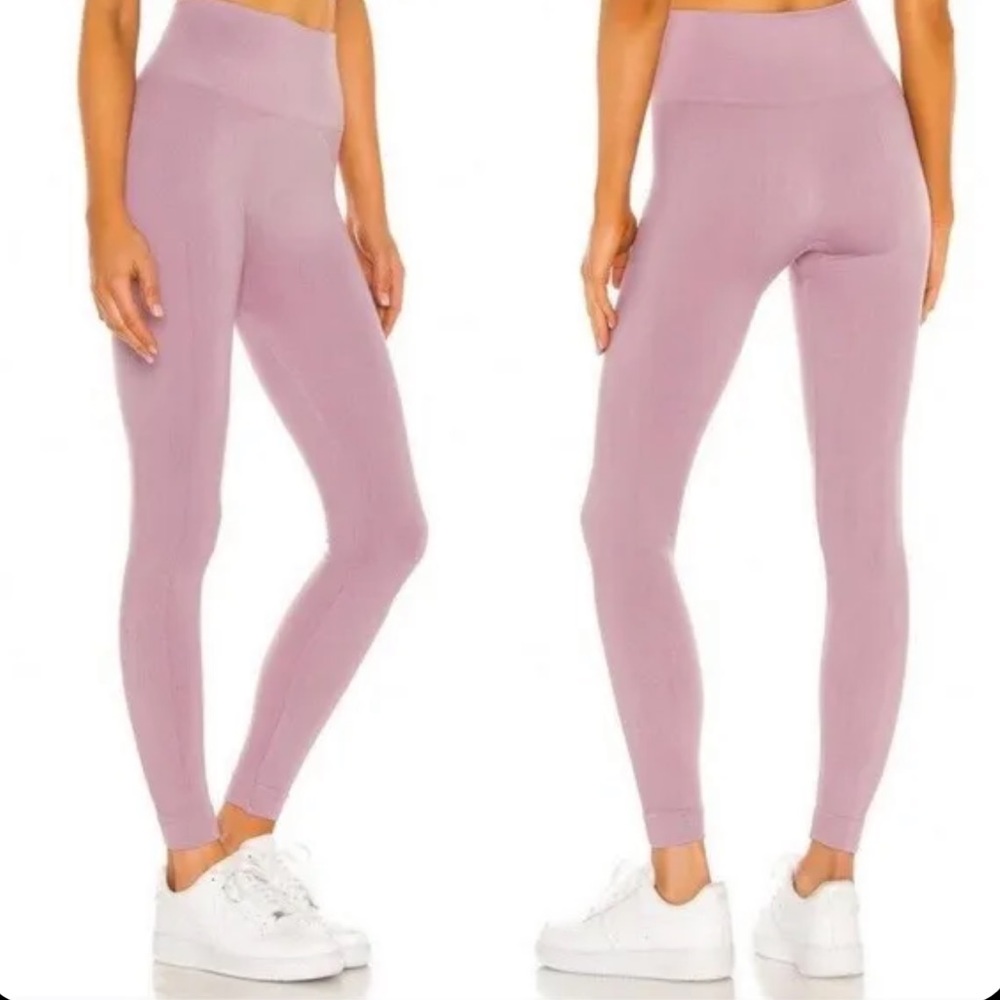Set Active X Revolve Havana Pinkish HiRise Ribbed Seamless Activewear Leggings M